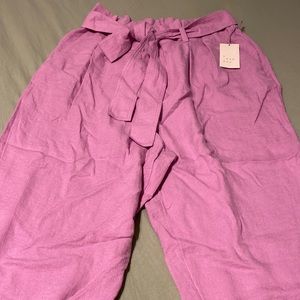 a new day lavender tie belt paper bag pant